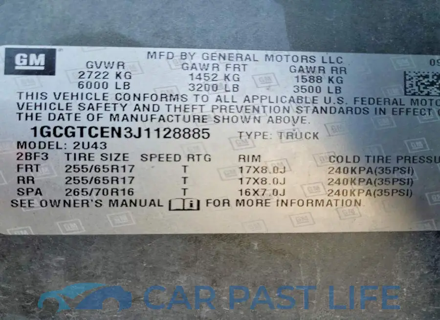 1GCGTCEN3J1128885# 13