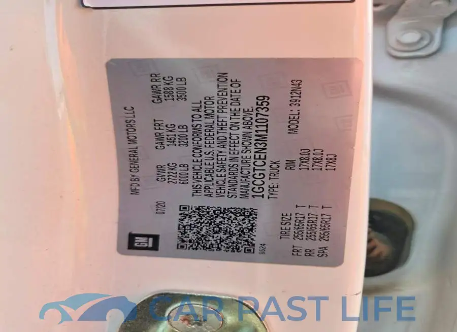 1GCGTCEN3M1107359# 12