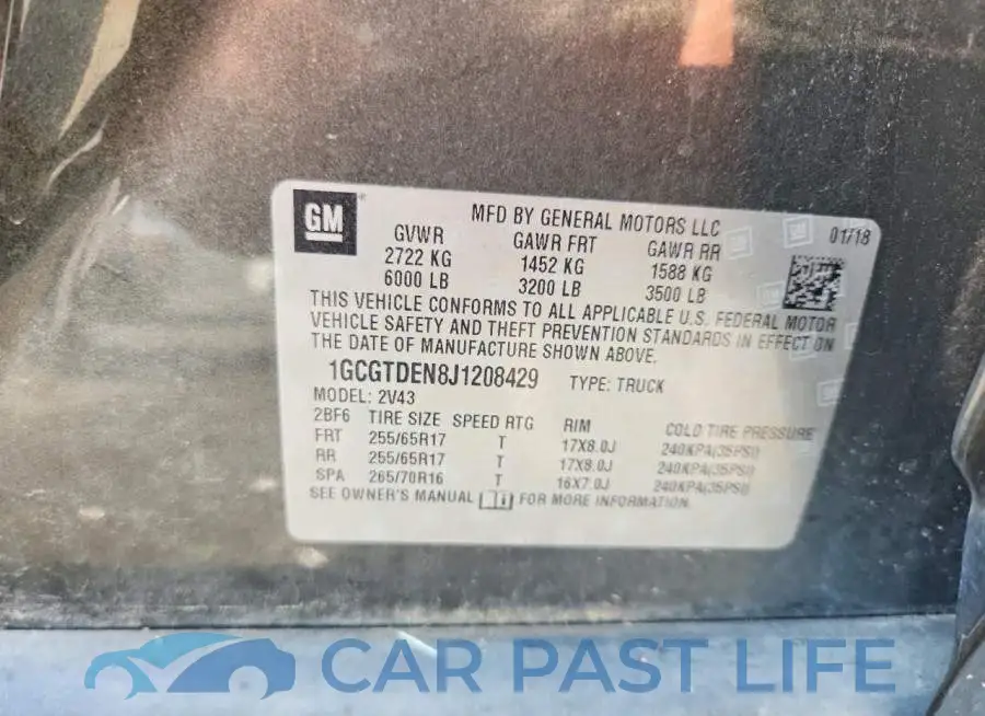 1GCGTDEN8J1208429# 12