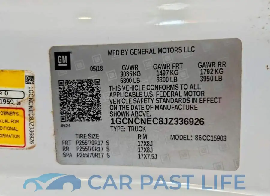 1GCNCNEC8JZ336926# 12