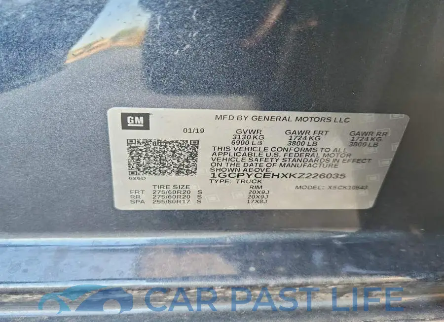 1GCPYCEHXKZ226035# 12