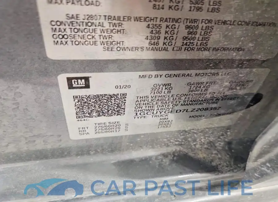 1GCUYGED7LZ208357# 13