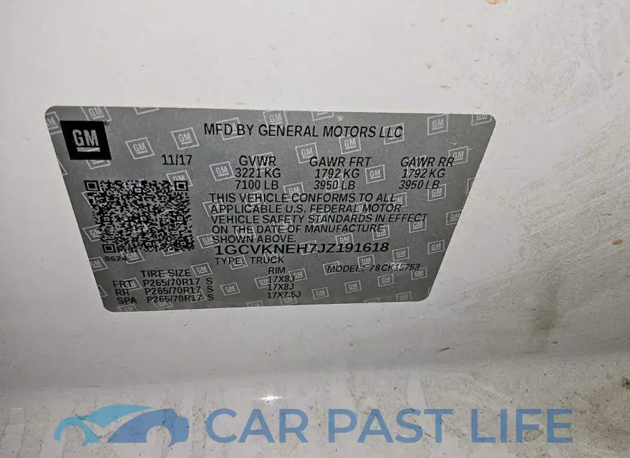 1GCVKNEH7JZ191618# 12
