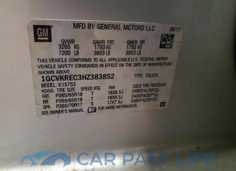1GCVKREC3HZ383852# 12
