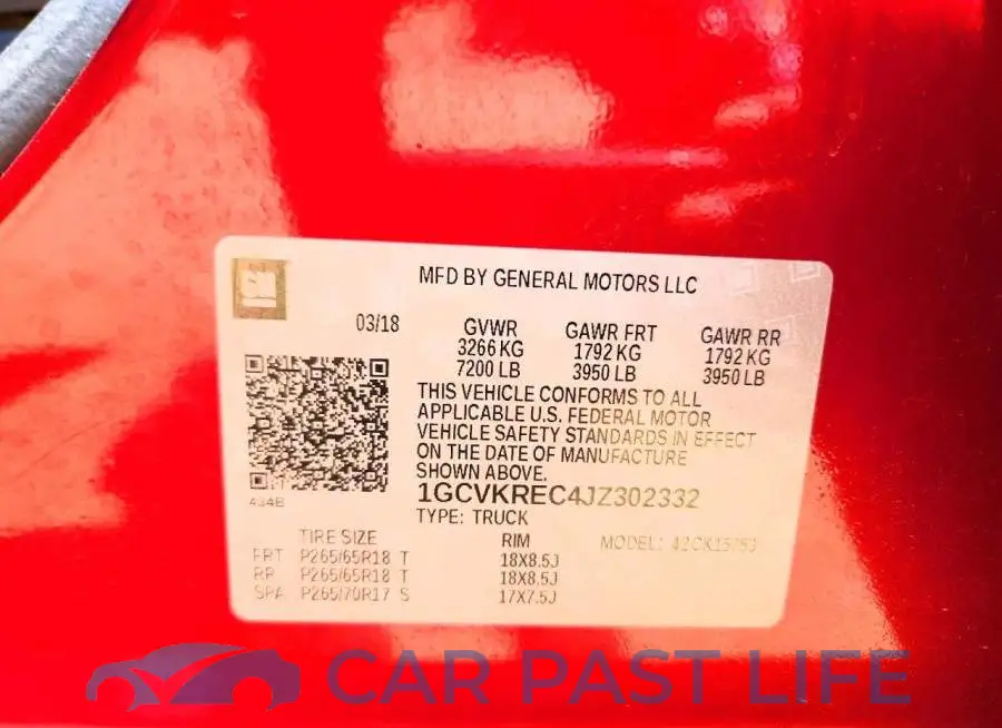 1GCVKREC4JZ302332# 12