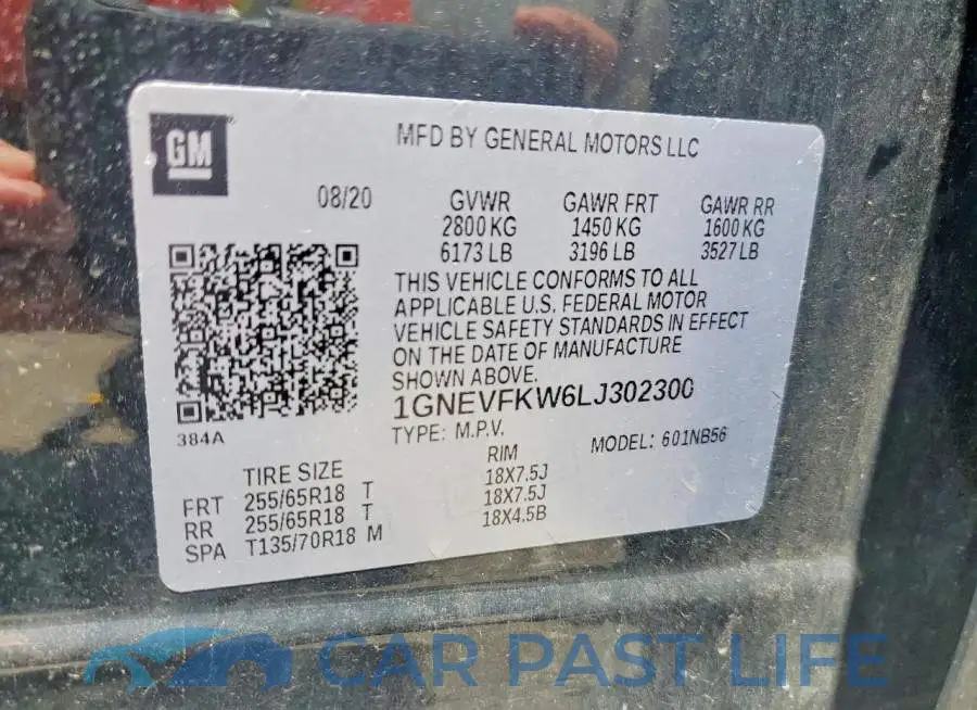 1GNEVFKW6LJ302300# 13