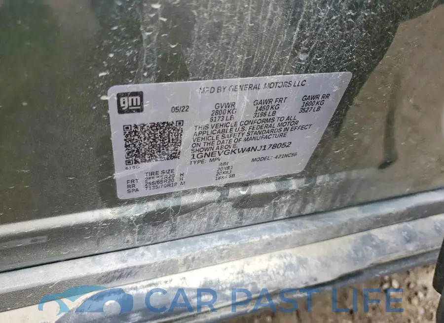 1GNEVGKW4NJ178052# 13