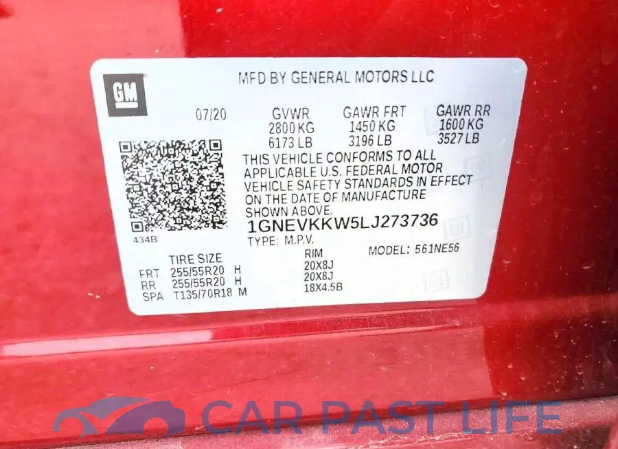 1GNEVKKW5LJ273736# 13