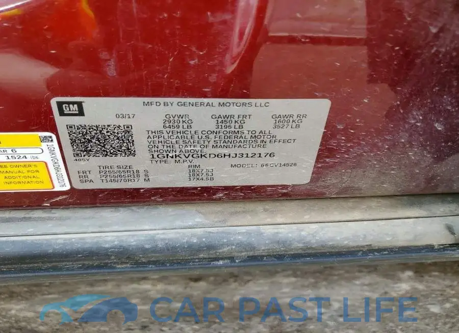 1GNKVGKD6HJ312176# 12