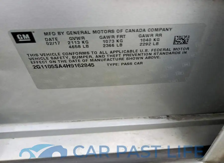 2G1105SA4H9162845# 12