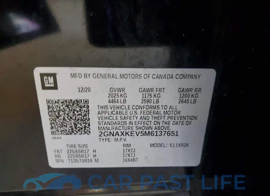 2GNAXKEV5M6137651# 13