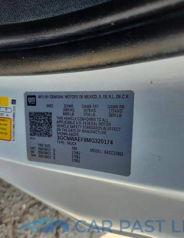 3GCNWAEF8MG320174# 12