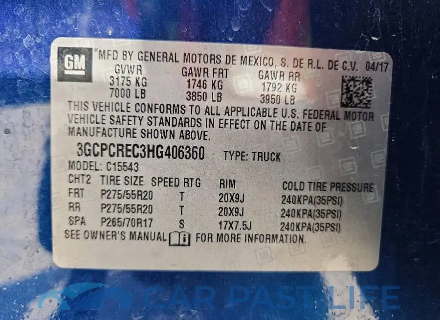 3GCPCREC3HG406360# 12