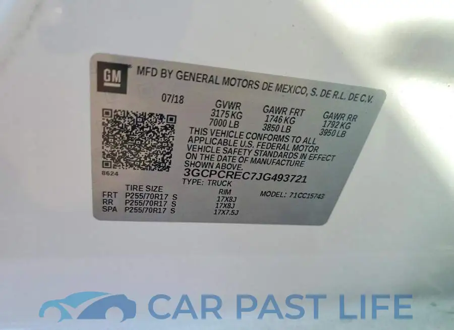 3GCPCREC7JG493721# 12