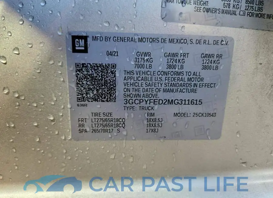 3GCPYFED2MG311615# 12