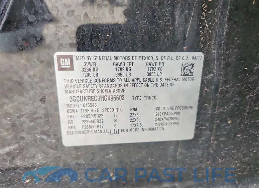 3GCUKREC3HG496602# 12