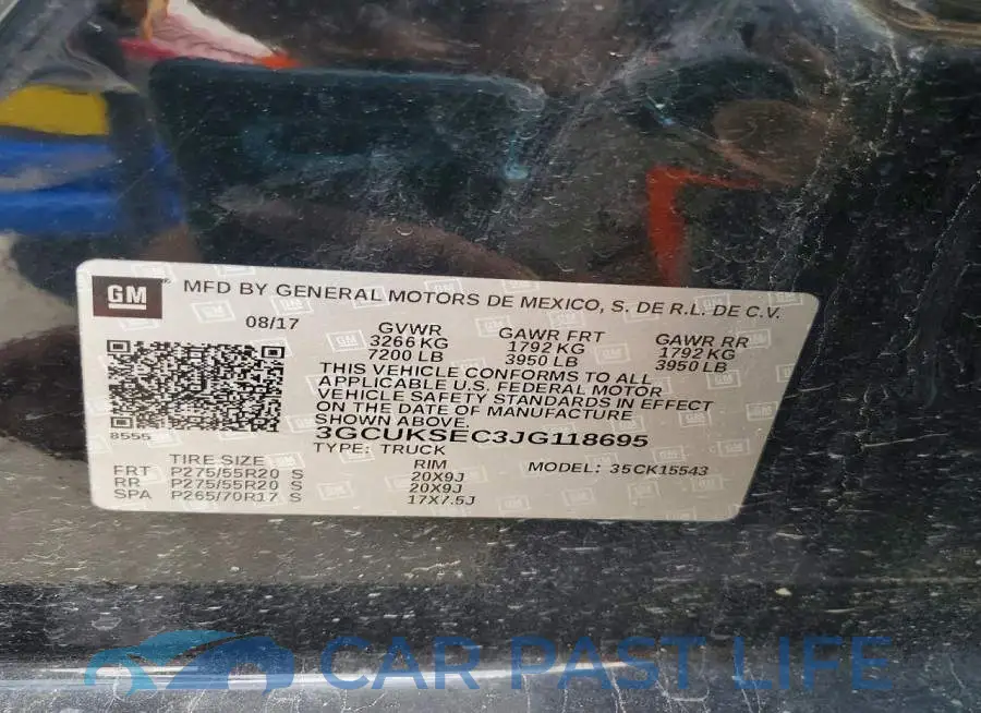 3GCUKSEC3JG118695# 12