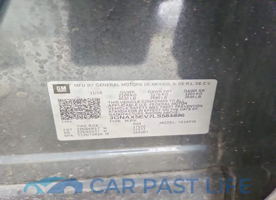 3GNAX5EV7LS584886# 13
