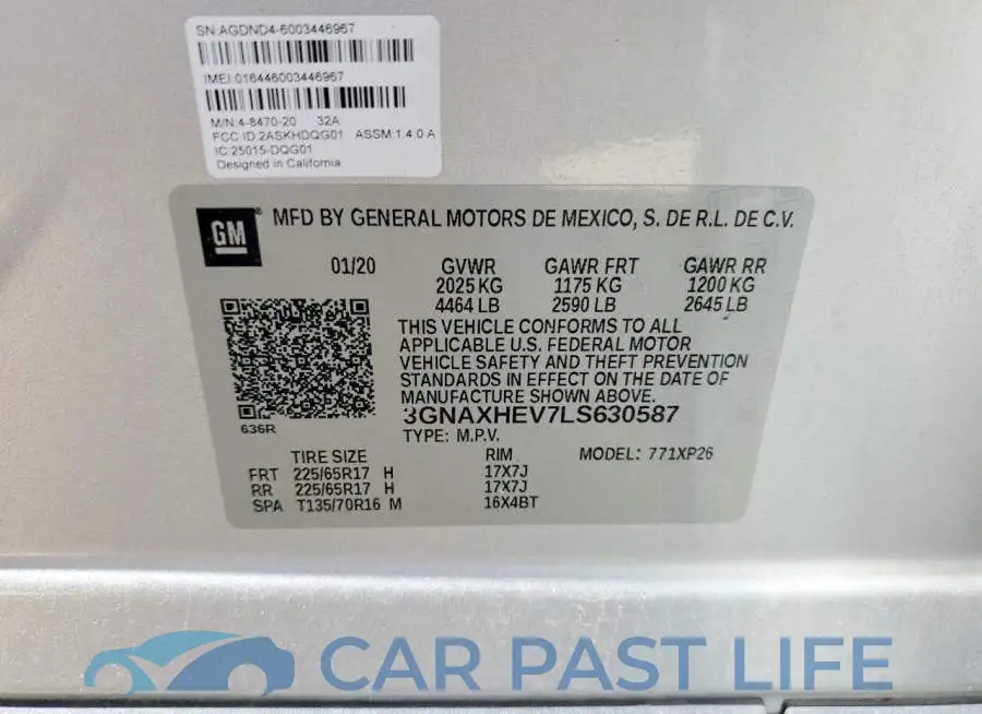 3GNAXHEV7LS630587# 14