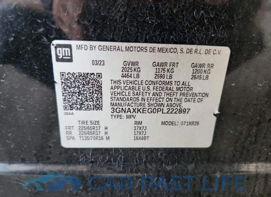 3GNAXKEG0PL222897# 14
