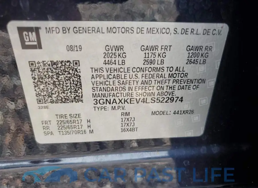 3GNAXKEV4LS522974# 12