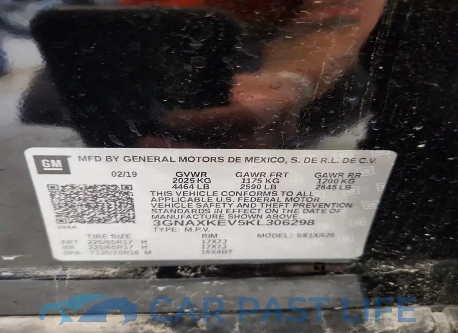 3GNAXKEV5KL306298# 13