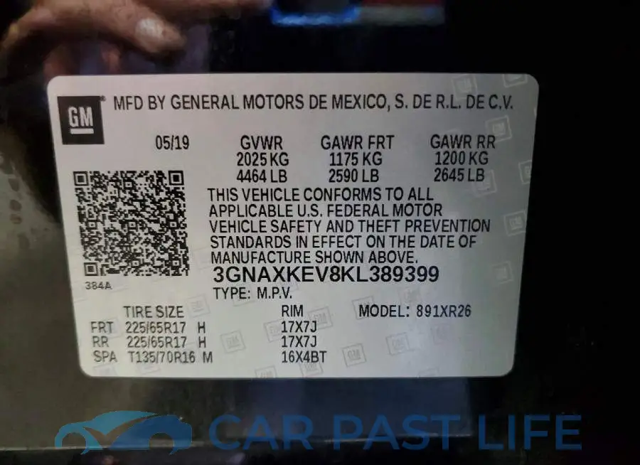 3GNAXKEV8KL389399# 13