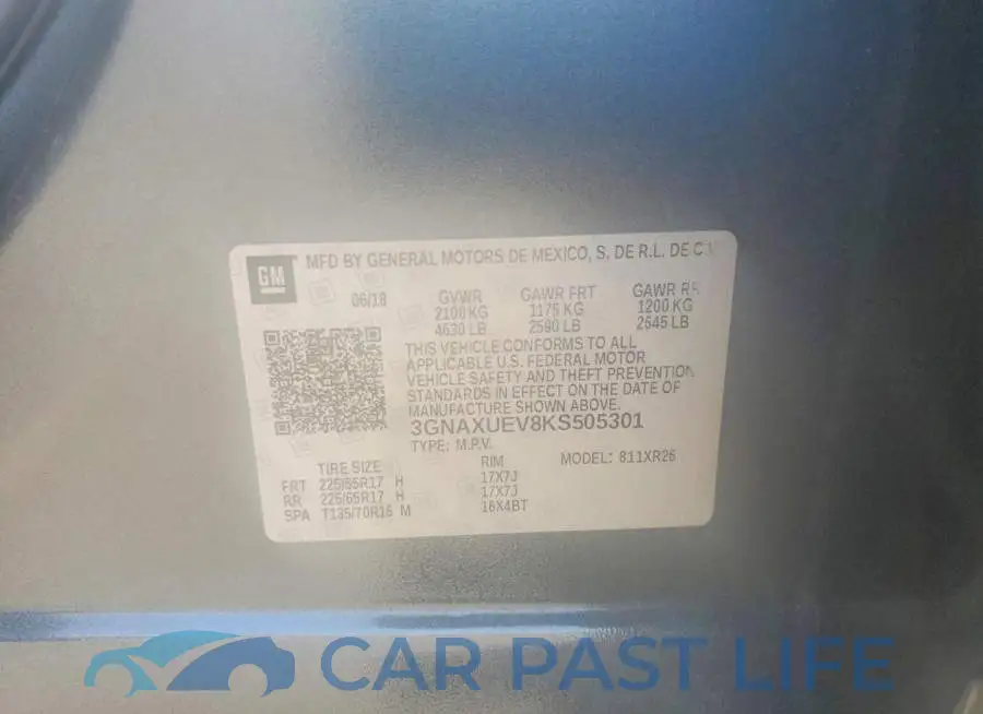 3GNAXUEV8KS505301# 14