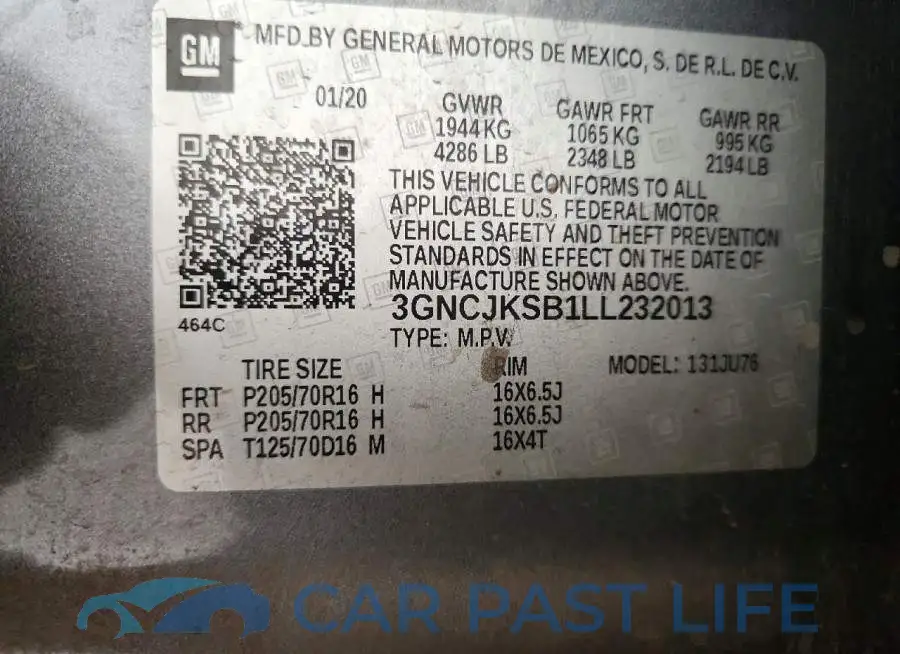 3GNCJKSB1LL232013# 13