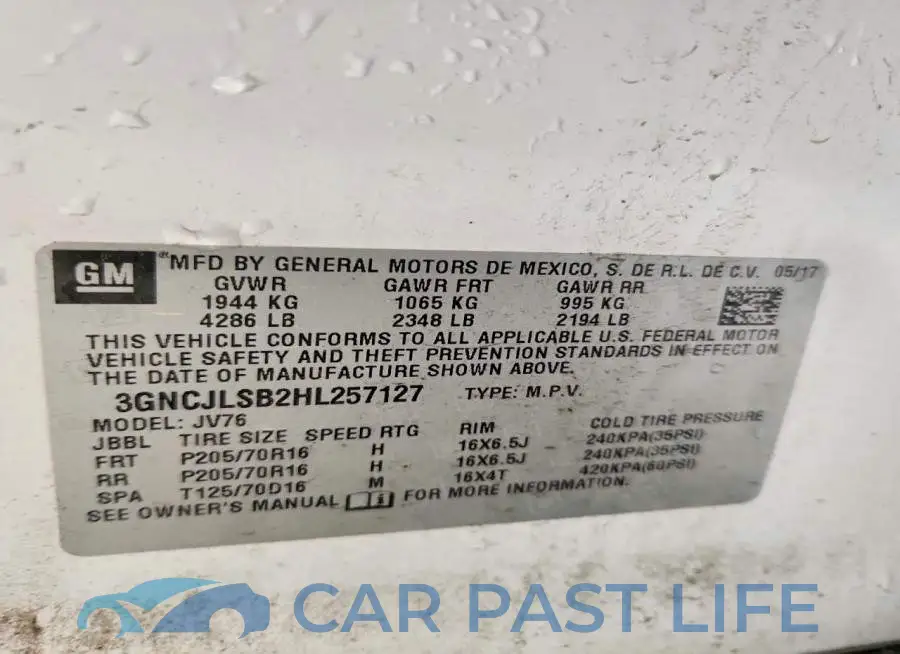 3GNCJLSB2HL257127# 12