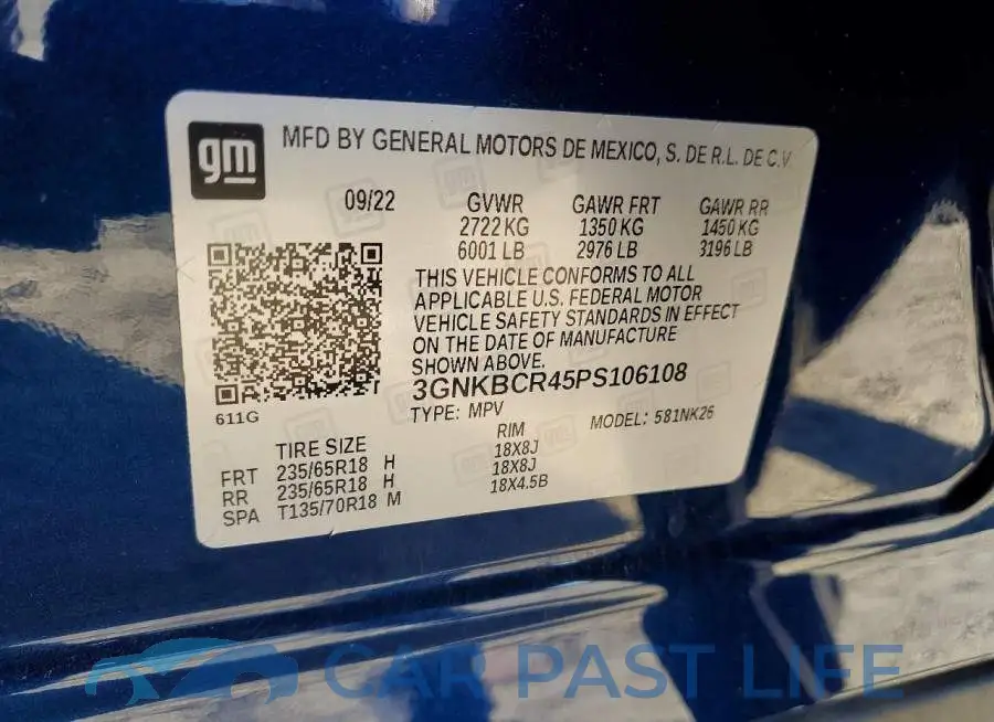 3GNKBCR45PS106108# 13