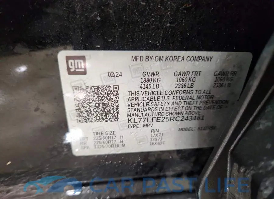 KL77LFE25RC243461# 12