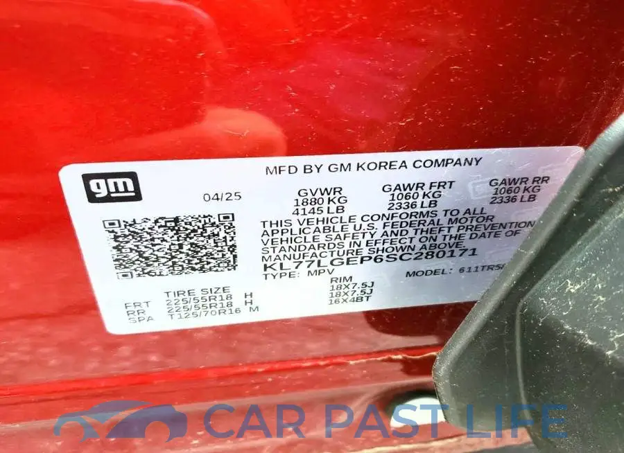 KL77LGEP6SC280171# 13