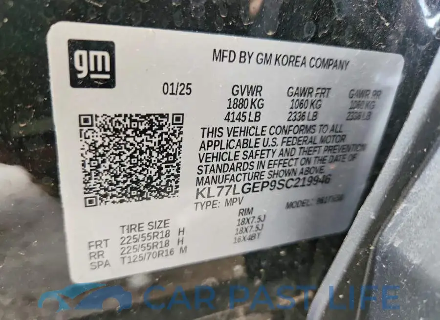 KL77LGEP9SC219946# 12
