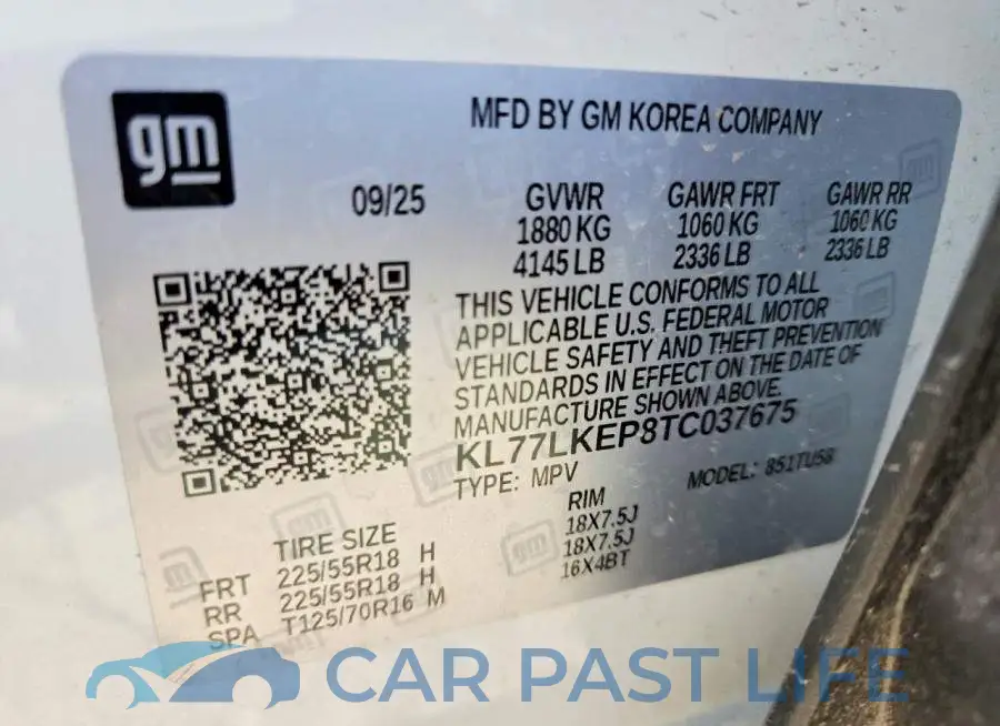 KL77LKEP8TC037675# 13