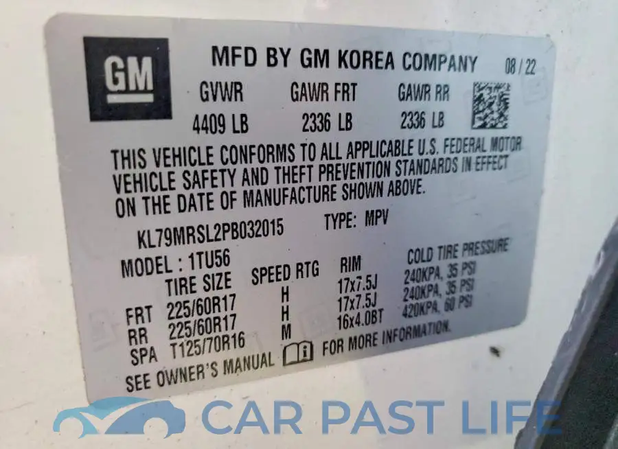 KL79MRSL2PB032015# 12