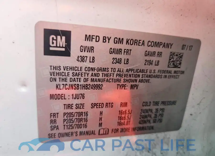 KL7CJNSB1HB249992# 12