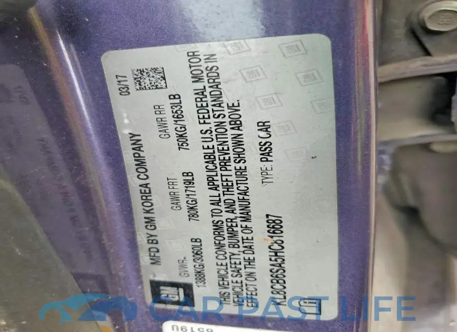 KL8CB6SA5HC816687# 12