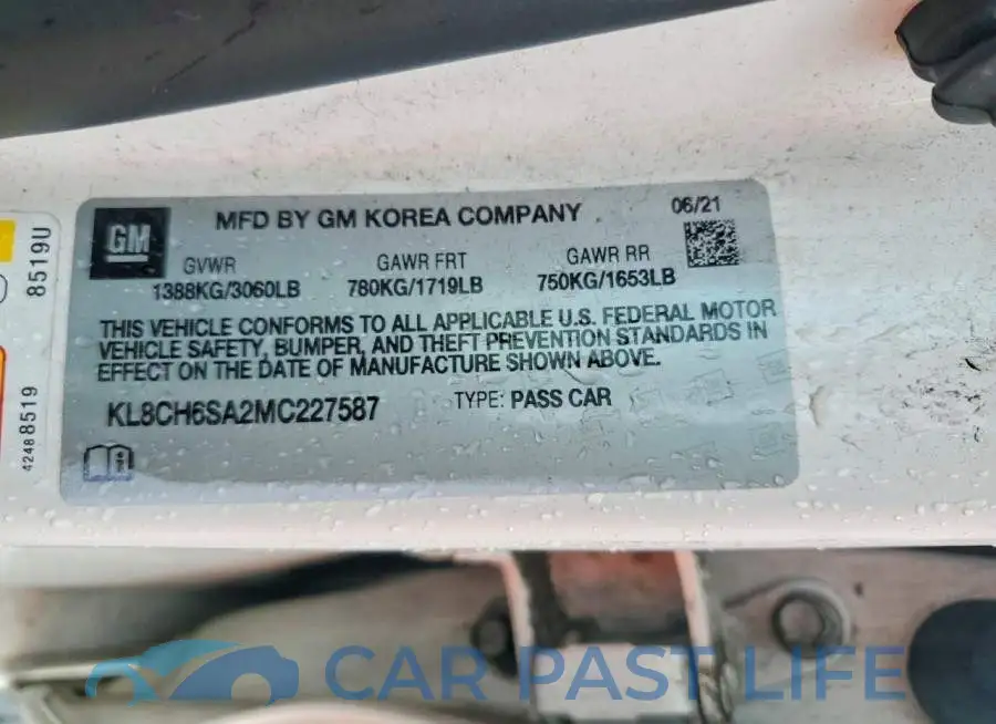 KL8CH6SA2MC227587# 12