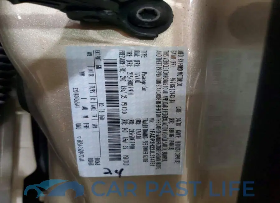 1FADP3H22JL314761# 12