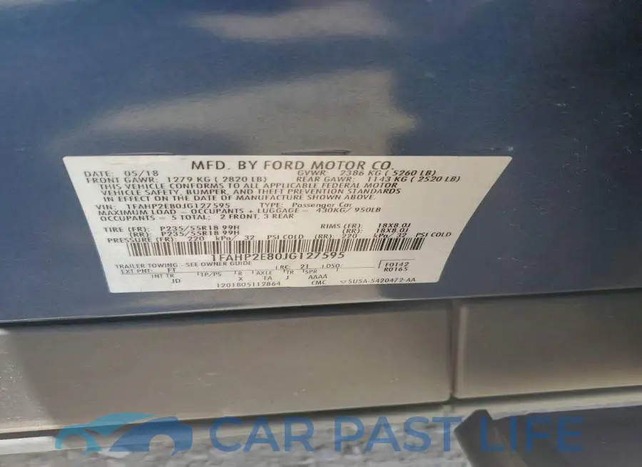 1FAHP2E80JG127595# 12