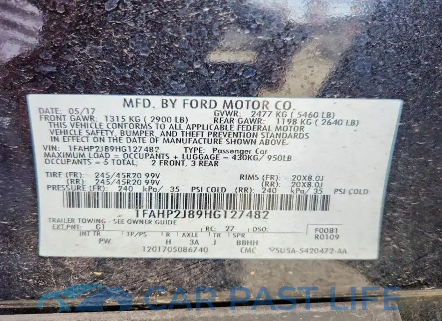 1FAHP2J89HG127482# 12