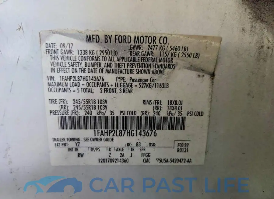 1FAHP2L87HG143676# 12