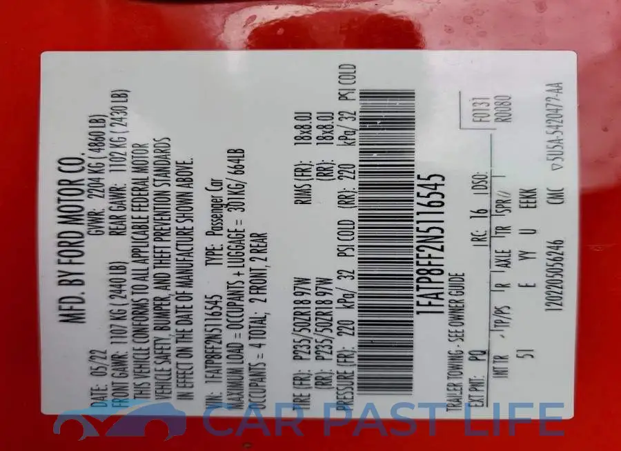 1FATP8FF2N5116545# 13
