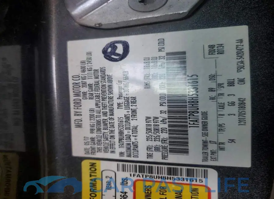1FATP8UH8H5331615# 12