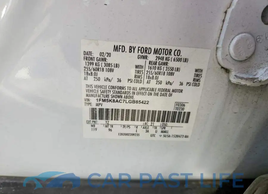 1FM5K8AC7LGB85422# 13