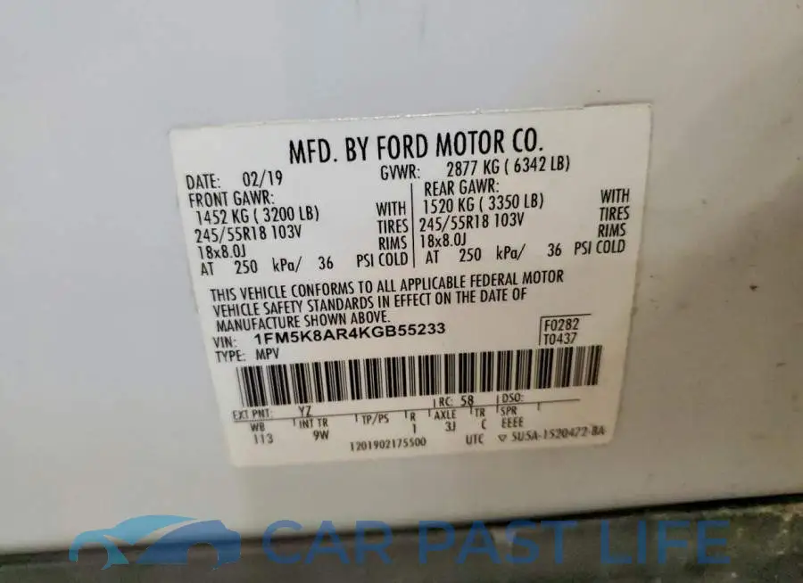 1FM5K8AR4KGB55233# 14