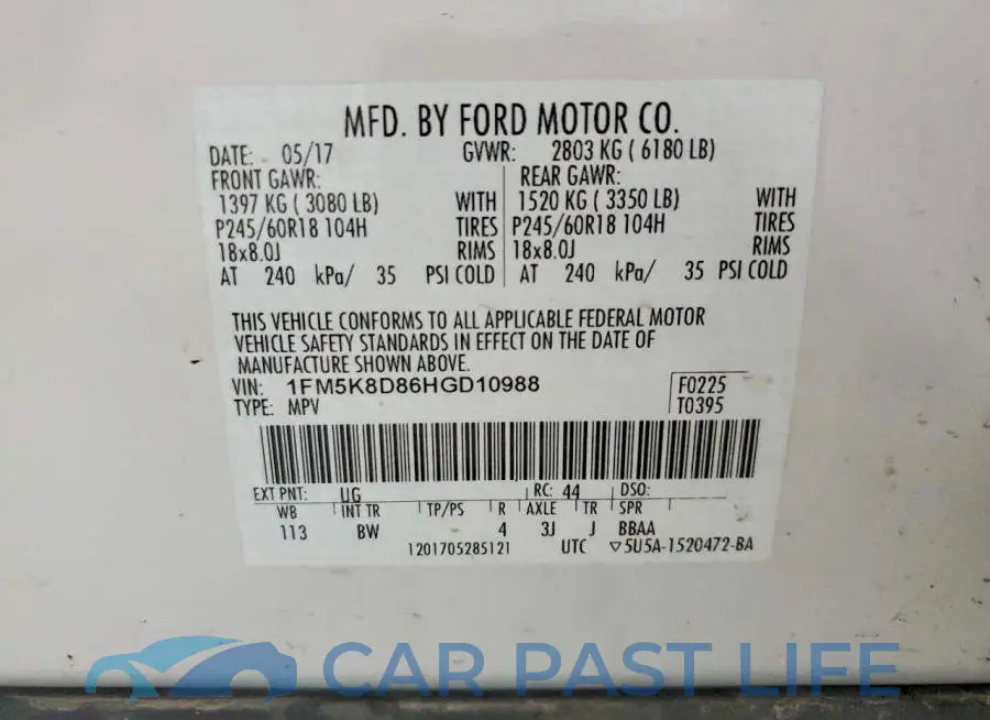 1FM5K8D86HGD10988# 14