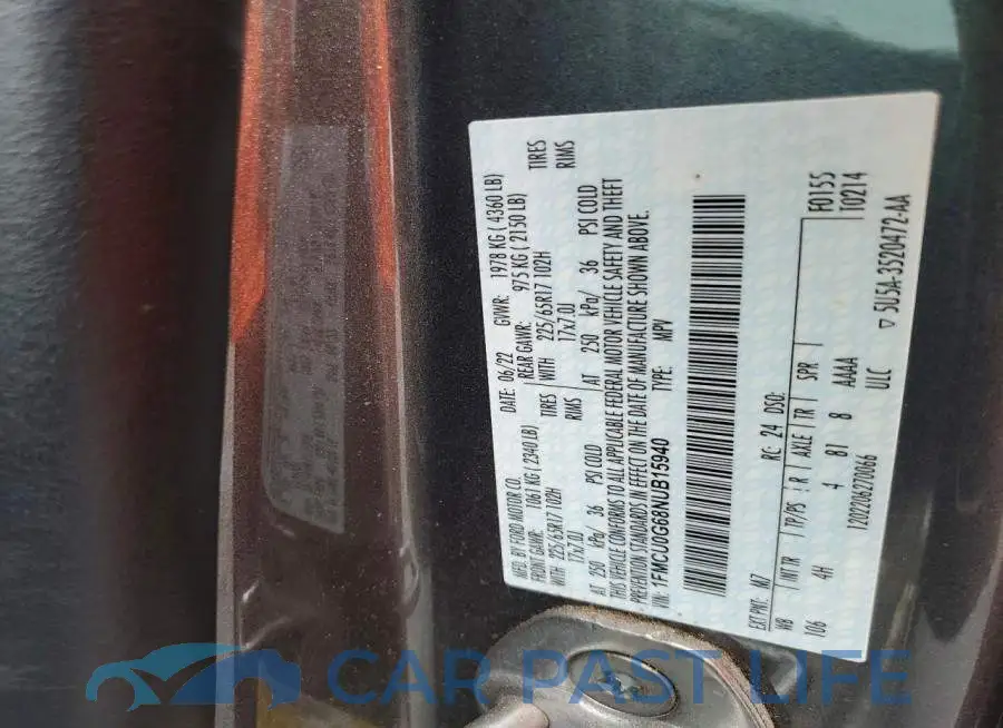 1FMCU0G68NUB15940# 13