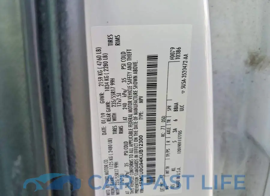 1FMCU0G94KUB12300# 13
